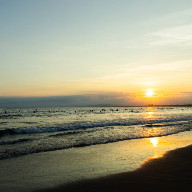 片瀬海岸の夕焼け